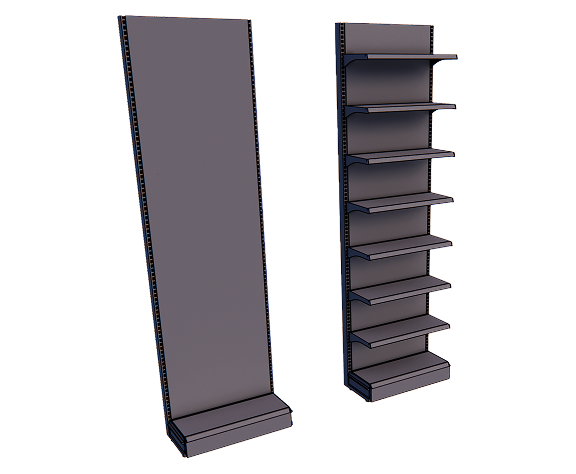 Gondole murale metallique modulable gamme SDO pour pharmacie